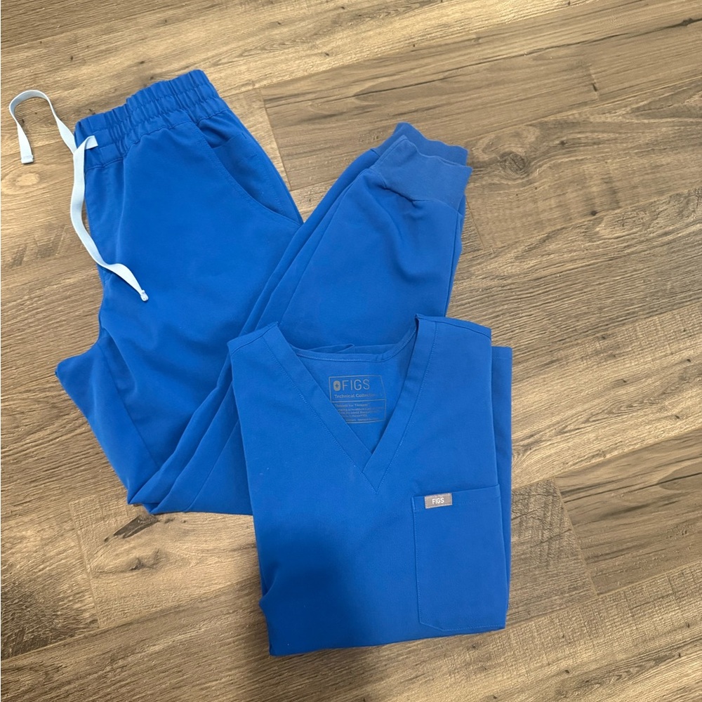 Figs Royal Blue Scrub Set Small